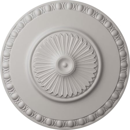 Ekena Millwork Lyon Ceiling Medallion (Fits Canopies up to 3 5/8"), 23 1/2"OD x 3 1/4"P, Ultra Pure White CM23LYUWF